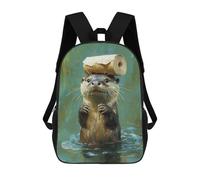 sinyumoney Otter Balancing Log on Head Sacs À Dos Pour Enfants, Sac À Dos Scolaire Imprimé En 3D Pour Enfants, Sac À Dos De Voyage, Sac À Livres Pour Enfants 17inch Sac D'école