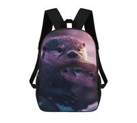 sinyumoney Otter Couple in Winter Sac À Dos Enfant Imprimé En 3D, Sac D'école Pour Garçons, Sac À Dos Cool Et Décontracté, Sac À Dos Amusant Pour Enfants Et Adolescents 17inch