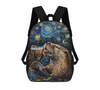 sinyumoney Otter Drinking Beer Painting Sacs À Dos Scolaires Pour Garçons Et Filles, Sacs À Dos Décontractés Pour Le Sport, Sacs À Dos De Grande Capacité Pour L'école Primaire 17inch