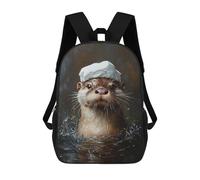 sinyumoney Otter in Sailor Hat Painting-1 Sac À Dos Scolaire Imprimé En 3D Pour Garçons Et Filles, Sac À Dos Pour Enfants, Sac De Voyage 17inch