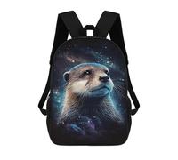 sinyumoney Otter in Space Sacs À Dos Scolaires Pour Garçons Et Filles, Sacs À Dos Décontractés Pour Le Sport, Sacs À Dos De Grande Capacité Pour L'école Primaire 17inch