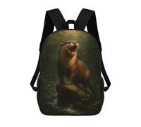 sinyumoney Otter on Rock in Forest Sacs À Dos Tendance Imprimés En 3D 17inch Sac D'école Décontracté Pour Enfants, Garçons, Élèves Du Primaire Et Du Collège