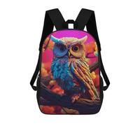 sinyumoney Owl Abstract 3d Sacs À Dos 17 Pouces Pour Enfants, Sacs D'école Imprimés En 3D Pour Élèves Du Primaire Et Du Collège, Garçons Et Filles