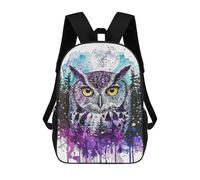 sinyumoney Owl Double Exposure Paint Sac À Dos Scolaire Imprimé En 3D Pour Enfants, Sac À Dos De Voyage Tendance Et Décontracté Pour Écoliers 17inch