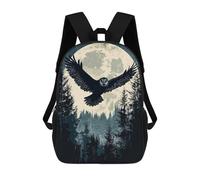 sinyumoney Owl Flying Moonlit Forest Sac À Dos Scolaire Pour Filles Et Garçons, Grande Capacité, Léger, Pour Enfants Et Étudiants 17inch
