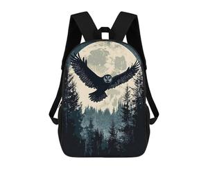 sinyumoney Owl Flying Moonlit Forest Sac À Dos Scolaire Pour Filles Et Garçons, Grande Capacité, Léger, Pour Enfants Et Étudiants 17inch