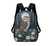 sinyumoney Owl in Moonlight Painting Sac À Dos Scolaire Pour Filles Et Garçons, Grande Capacité, Léger, Pour Enfants Et Étudiants 17inch