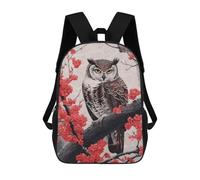 sinyumoney Owl Japanese Painting Sac À Dos Scolaire Pour Adolescents, Imprimé En 3D, Ajustable, À Poches Tendance, Pour Enfants, Garçons, Filles, Étudiants Et Adolescents 17inch