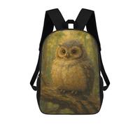 sinyumoney Owl Perched on Branch Painting Sac À Dos Scolaire Imprimé En 3D Pour Enfants, Sac À Dos Garçon/fille, Sac De Voyage Pour Enfants 17inch