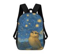 sinyumoney Owl Under Starry Night Sky Sac À Dos Scolaire Pour Adolescents, Imprimé En 3D, Ajustable, À Poches Tendance, Pour Enfants, Garçons, Filles, Étudiants Et Adolescents 17inch
