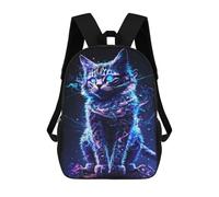 sinyumoney Paint Glitching Cat Sac À Dos Imprimé En 3D Pour Enfants, Sac D'école Grande Capacité, Sac De Voyage, Sac À Livres, Sac À Dos Scolaire Pour Enfants 17inch