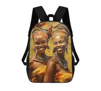 sinyumoney Painted African Sisters Sac À Dos Scolaire Imperméable, Sac À Dos Professionnel Pour Garçons/filles/adolescents 17inch