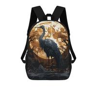 sinyumoney Painting Black Stork Sac À Dos Enfant Tendance Et Amusant, Sac À Dos Pour Garçons Et Adolescents, Sac D'école Imprimé En 3D Pour Garçons 17inch