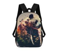 sinyumoney Panda Animal Forest Sacs À Dos Scolaires Pour Enfants, Sac D'école Tendance, Sac D'école Imprimé En 3D Pour Garçons, Élèves Du Primaire Et Du Collège 17inch