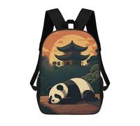 sinyumoney Panda Bamboo Japan Sacs À Dos Imprimés En 3D Pour Enfants, Sacs D'école Tendance Pour Garçons, Sacs De Voyage, Sacs Scolaires Pour Élèves Du Primaire 17inch