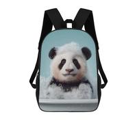sinyumoney Panda Cub in A Bubble Bath Sac À Dos Enfant Fille 3D, Sac D'école, Sac À Dos Pour Tout-petits, Sac À Dos Décontracté, Sac À Livres Tendance 17inch