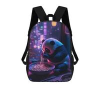 sinyumoney Panda Eating Noodles in Neon Light Sacs À Dos Scolaires Pour Enfants, Sac D'école Imprimé En 3D Pour Garçons, Élèves Du Primaire Et Du Collège 17inch