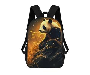sinyumoney Panda in Golden Light Sac À Dos Enfant, Cartable, Sac D'école, Motif Dessin Animé 3D, Sac Pour Ordinateur Portable, Pour Garçons Et Filles 17inch