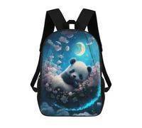 sinyumoney Panda in Moonlit Garden Sac À Dos Scolaire Pour Filles Et Garçons, Grande Capacité, Léger, Pour Enfants Et Étudiants 17inch