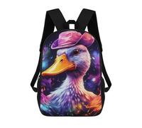 sinyumoney Panda Observing The Stars Sac à dos d'écolier avec grande capacité pour garçons, filles, adultes et adolescents, Colorful Duck Portrait-3, 17"