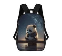 sinyumoney Panda Under The Stars Sacs À Dos Scolaires Pour Enfants, Sac D'école Imprimé En 3D Pour Garçons, Élèves Du Primaire Et Du Collège 17inch