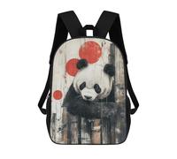 sinyumoney Panda with Red Circles Panda Rustic Wall Art Sac À Dos Scolaire Imprimé En 3D Pour Enfants, Sac À Dos Garçon/fille, Sac De Voyage Pour Enfants 17inch