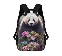 sinyumoney Panda with Succulents Garden Sac À Dos Scolaire - Sac Pour Lycéens - Sac À Dos Décontracté - Idéal Pour Les Voyages, Le Travail Et Le Quotidien 17inch