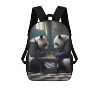 sinyumoney Pandas Playing Chess Sacs À Dos Pour Enfants, Cartables, Sacs À Dos Scolaires Imprimés En 3D, Sacs À Dos De Voyage Tendance Pour Enfants (primaire, Collège) 17inch