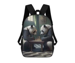 sinyumoney Pandas Playing Chess Sacs À Dos Pour Enfants, Cartables, Sacs À Dos Scolaires Imprimés En 3D, Sacs À Dos De Voyage Tendance Pour Enfants (primaire, Collège) 17inch