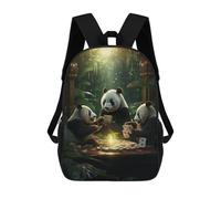 sinyumoney Pandas Playing Poker in The Jungle Sac À Dos Scolaire Imprimé En 3D, Sac À Dos Tendance Pour Enfants, Sac À Dos Pour Garçons, Élèves Du Collège 17inch