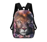 sinyumoney Panther in Flowers Sac À Dos Pour Garçons Et Adolescents, Sacs À Dos Pour Filles, Sacs À Dos Pour Tout-petits, Sacs À Livres Pour L'école Primaire Et Le Collège 17inch