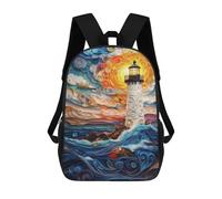 sinyumoney Papercraft Lighthouse Sunset Sacs À Dos Pour Enfants, Sac À Dos Scolaire, Sac À Dos Imprimé En 3D Pour Enfants, Sac À Dos De Voyage, Sac À Livres, Sac D'école Pour Enfants 17inch