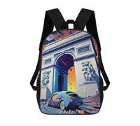 sinyumoney Paris Arc De Triomphe 3 Sac À Dos Scolaire Imprimé En 3D, Sac À Dos Tendance Pour Enfants, Sac À Dos Pour Garçons, Élèves Du Collège 17inch