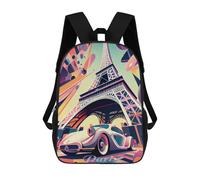 sinyumoney Paris Eiffel Tower 2 Sac À Dos Enfant Tendance Et Amusant, Sac À Dos Pour Garçons Et Adolescents, Sac D'école Imprimé En 3D Pour Garçons 17inch