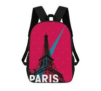 sinyumoney Paris Eiffel Tower Travel Sac À Dos Scolaire Pour Enfants 17 Pouces, Sac À Dos Décontracté Pour Les Voyages, Grand Sac À Dos De Jour Pour Garçons Et Filles 17inch