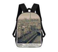 sinyumoney Paris France Sac À Dos Scolaire Pour Filles Et Garçons, Avec Poche, Sac À Dos Tendance Pour Enfants 17inch