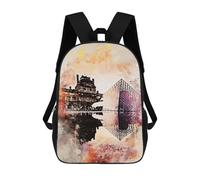 sinyumoney Paris in Watercolor Sacs À Dos Imprimés En 3D Pour Enfants 17inch Sacs À Dos Tendance Et Décontractés Pour La Journée, Sacs De Voyage, Sacs À Dos D'extérieur Pour Garçons Et Filles