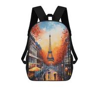 sinyumoney Paris Sac À Dos Enfant Fille 3D, Sac D'école, Sac À Dos Pour Tout-petits, Sac À Dos Décontracté, Sac À Livres Tendance 17inch