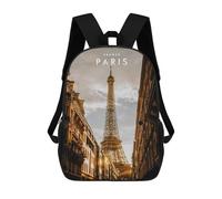 sinyumoney Parisian Eiffel Tower Charm Sacs À Dos, Sac À Dos Enfant, Sac D'école, Sac À Dos De Voyage Imprimé En 3D, Accessoire De Mode, Sac À Dos Imperméable Pour Enfants 17inch