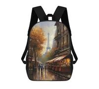 sinyumoney Parisian Elegance France Sac À Dos Scolaire Pour Enfants 17 Pouces, Sac À Dos Décontracté Pour Les Voyages, Grand Sac À Dos De Jour Pour Garçons Et Filles 17inch