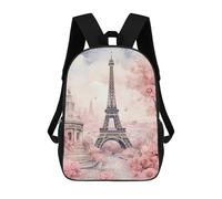 sinyumoney Parisian Romance Eiffel Tower in Bloom Sac À Dos Enfant, Cartable, Sacs À Dos Scolaires Imprimés En 3D Pour Élèves Du Primaire Et Du Collège, Cadeau D'anniversaire Pour Adolescents 17inch