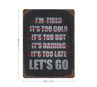 sinyumoney Pas d'excuses, allons-y ! Panneaux métalliques humoristiques pour bar, maison, chambre, ferme, café, bureau, magasin, 40 x 30 cm