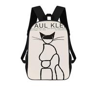sinyumoney Paul Klee Line Art Cat Sacs À Dos Pour Enfants, Sac À Dos Scolaire Imprimé En 3D Pour Enfants, Sac À Dos De Voyage, Sac À Livres Pour Enfants 17inch Sac D'école