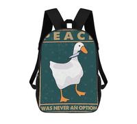 sinyumoney Peace Was Never An Option Sac À Dos Scolaire Imprimé En 3D Pour Enfants, Sac À Dos Garçon/fille, Sac De Voyage Pour Enfants 17inch