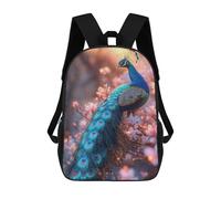 sinyumoney Peacock in Bloom Sac À Dos Scolaire Pour Filles Et Garçons, Grande Capacité, Léger, Pour Enfants Et Étudiants 17inch