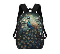 sinyumoney Peacock in Blossom Forest Sac À Dos Scolaire Pour Enfants, Imprimé En 3D, Sac À Dos Tendance Pour Garçons, Élèves Du Primaire Et Du Collège 17inch