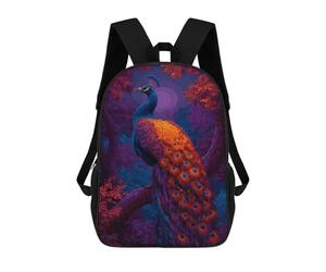 sinyumoney Peacock in Enchanted Forest Sac À Dos Imprimé 3D Pour Enfants, Sac À Dos Léger Pour Écoliers Et Écoliers, Sac À Goûter Pour La Crèche 17inch