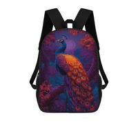 sinyumoney Peacock in Enchanted Forest Sacs À Dos, Sac À Dos Enfant, Sac D'école, Sac À Dos De Voyage Imprimé En 3D, Accessoire De Mode, Sac À Dos Imperméable Pour Enfants 17inch