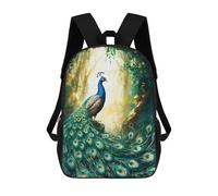sinyumoney Peacock in The Forest Sac À Dos Scolaire Pour Enfants Imprimé En 3D, Idéal Pour Les Voyages Et Les Livres 17inch