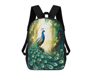 sinyumoney Peacock in The Forest Sac À Dos Scolaire Pour Enfants Imprimé En 3D, Idéal Pour Les Voyages Et Les Livres 17inch